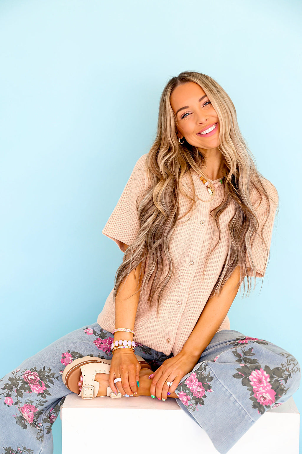 Springtime Staple Sweater Cardigan – Beige