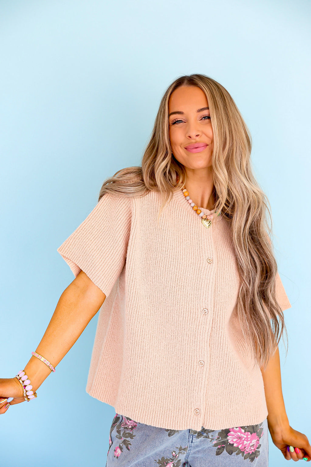 Springtime Staple Sweater Cardigan – Beige