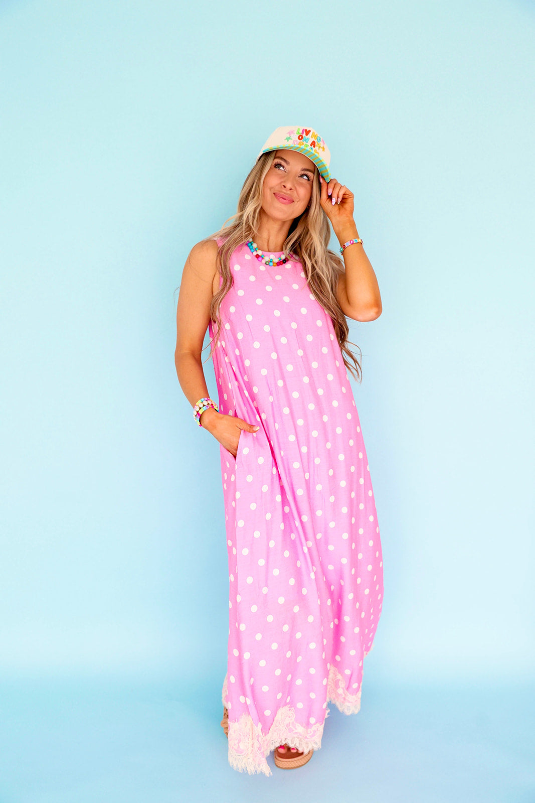 Summer Sprinkle Dress- Pink