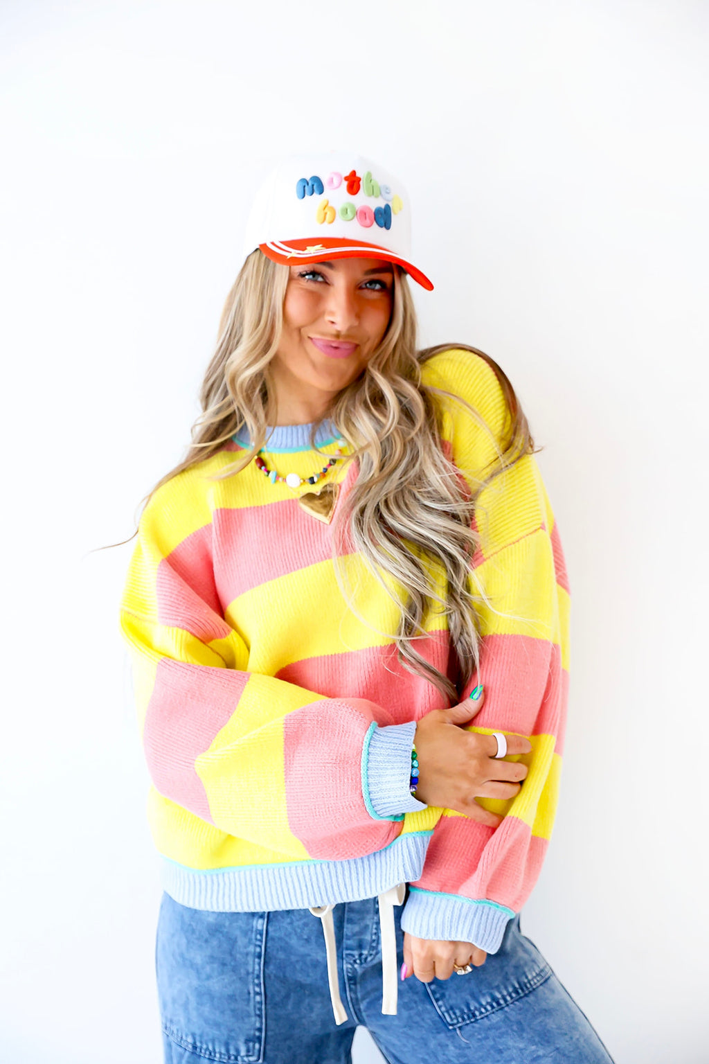 Sunburst Striped Knit Sweatshirt