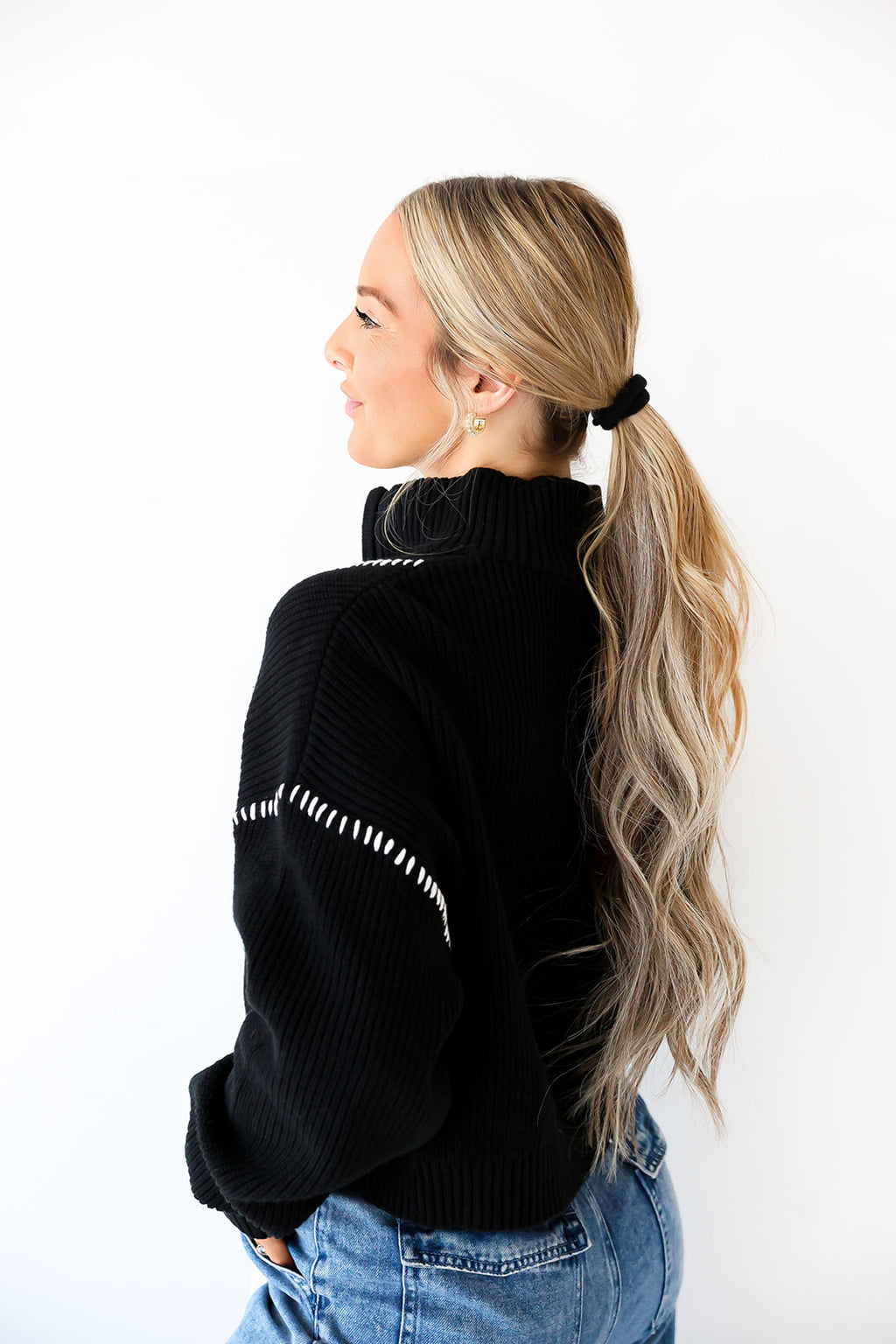 The Contrast Stitch Quarter Zip