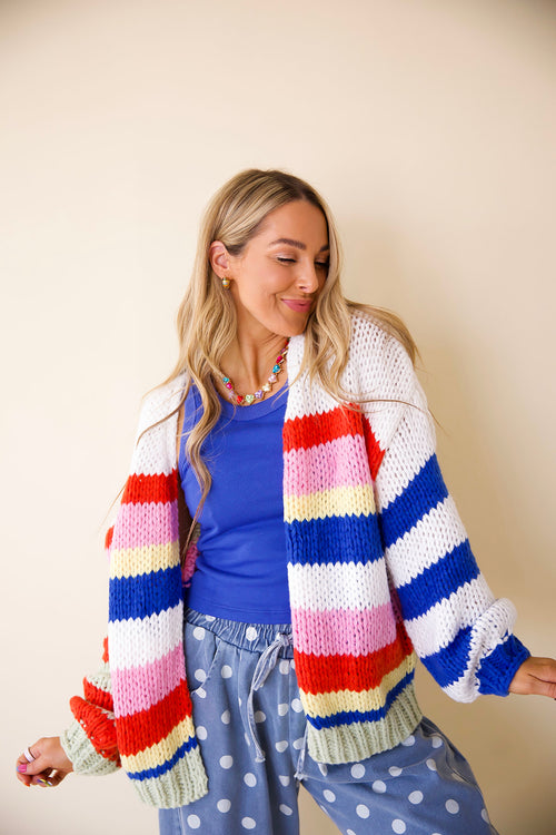 The Happy Hour Stripe Cardigan