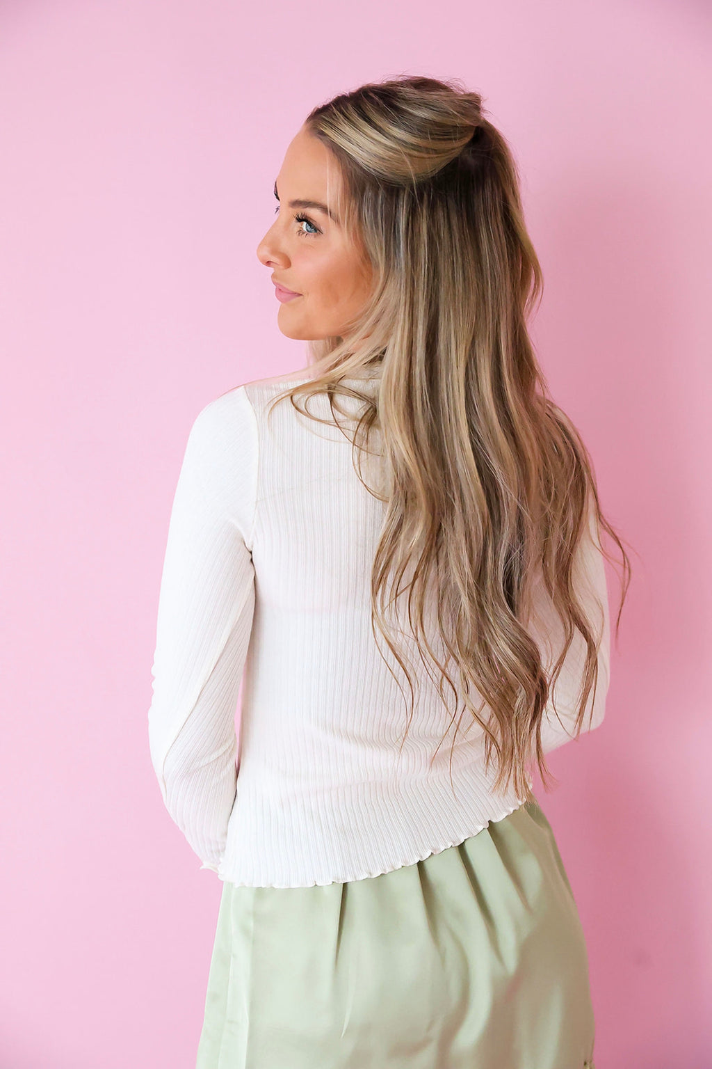 The Perfect Layer Ruffle Top – Cream