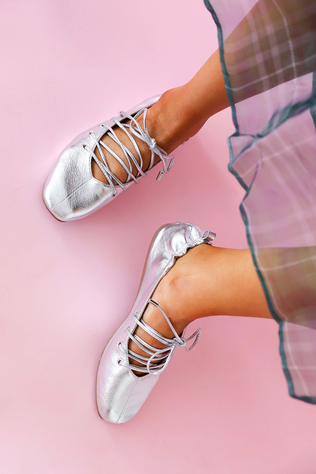 The Silver Lining Lace Up Flats