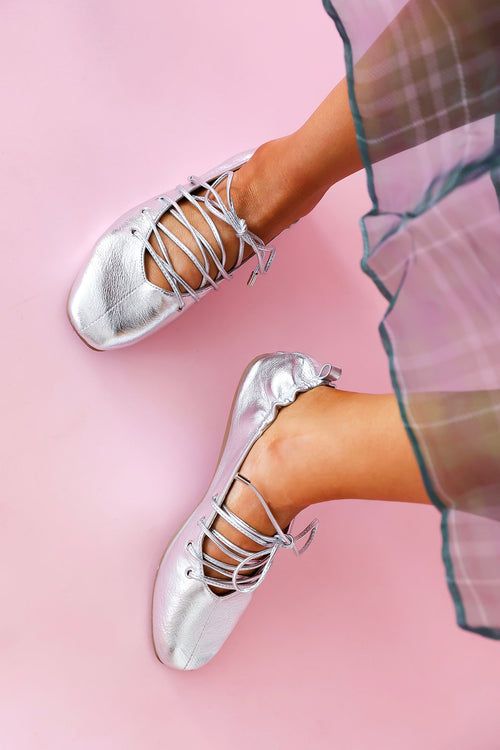 The Silver Lining Lace Up Flats
