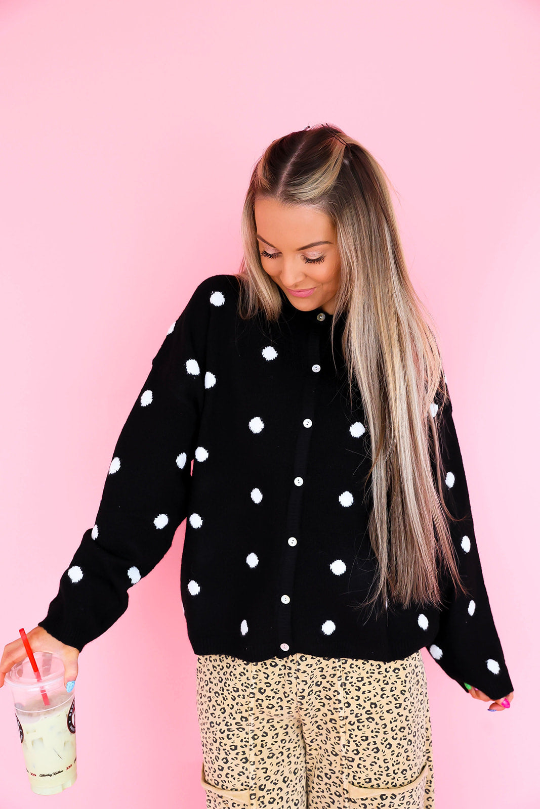 The Smart Cookie Cardigan – Black/White