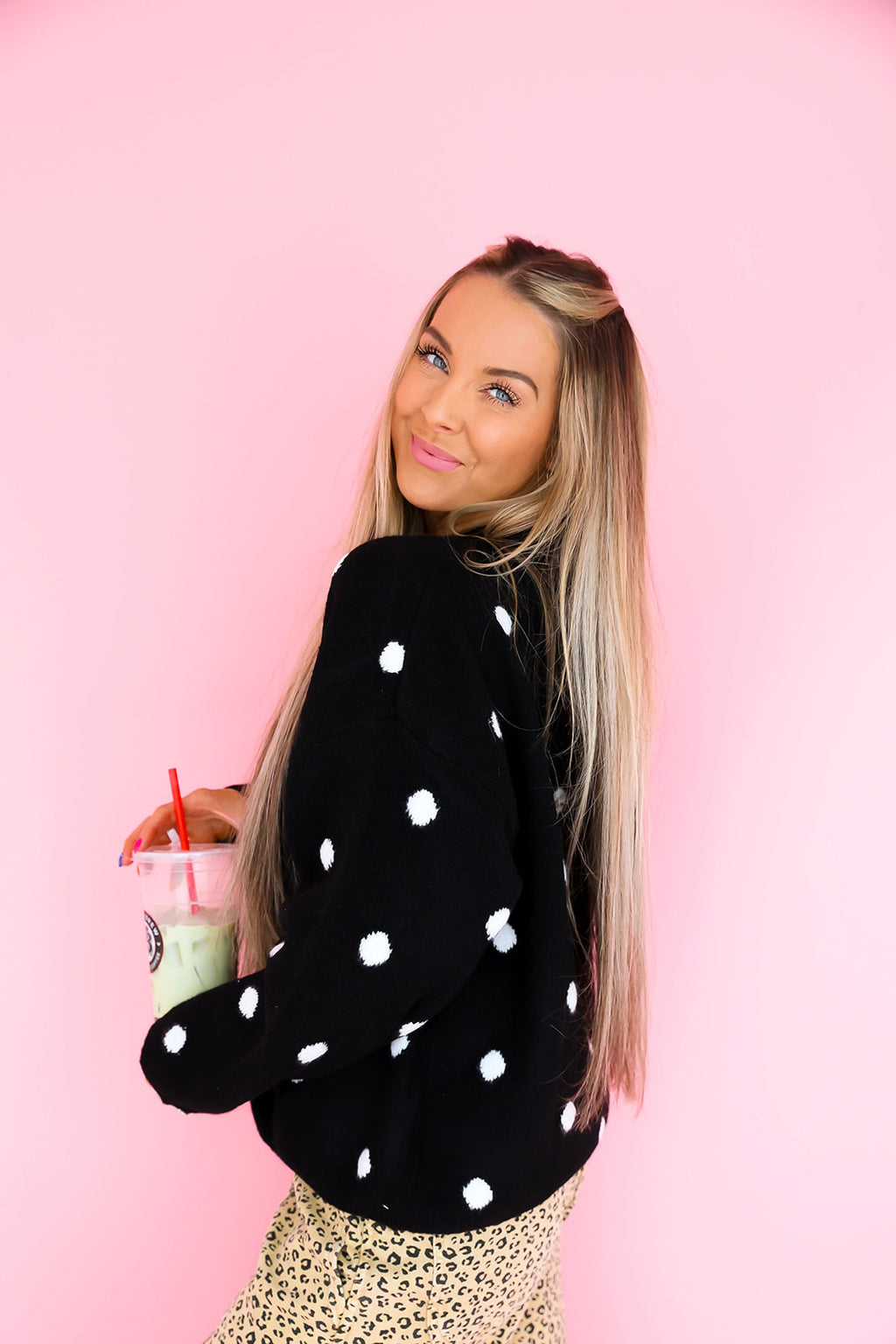The Smart Cookie Cardigan – Black/White
