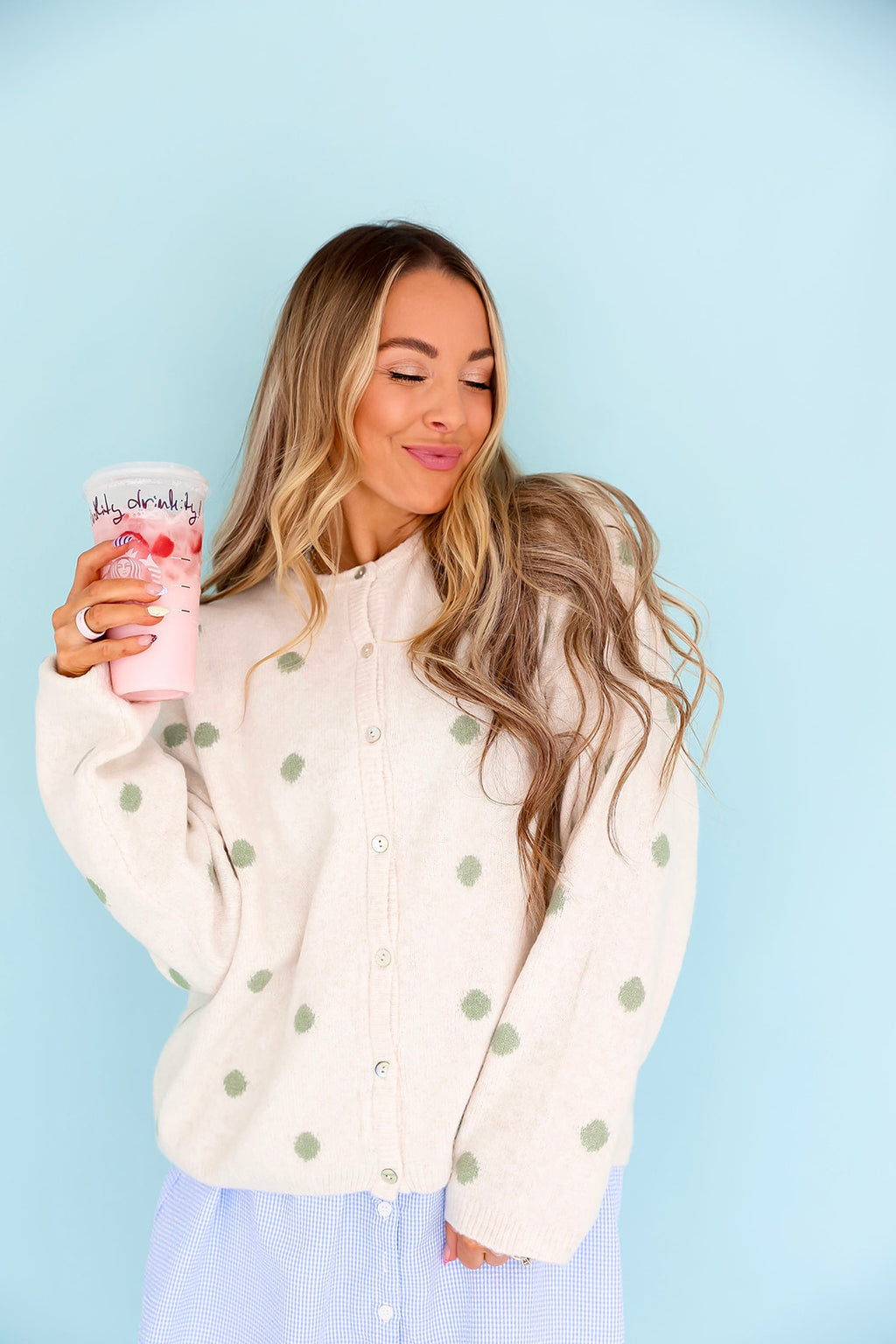 The Smart Cookie Cardigan – Ivory/Sage