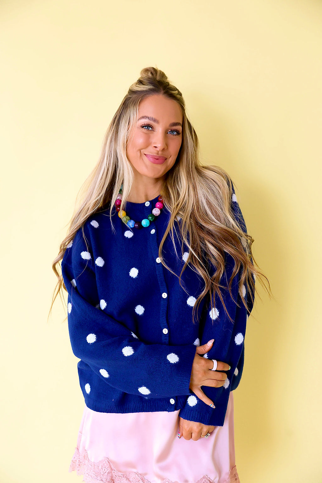 The Smart Cookie Cardigan – Navy/Grey
