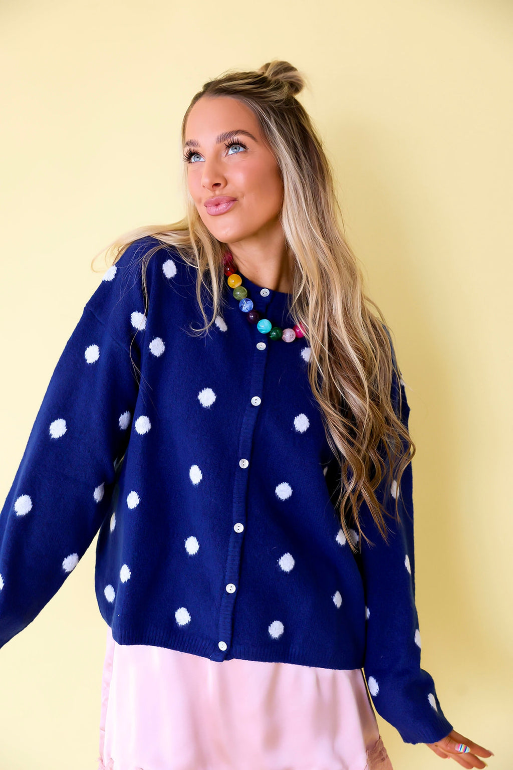 The Smart Cookie Cardigan – Navy/Grey