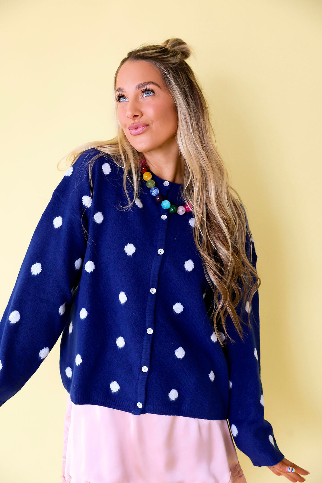 The Smart Cookie Cardigan – Navy/Grey
