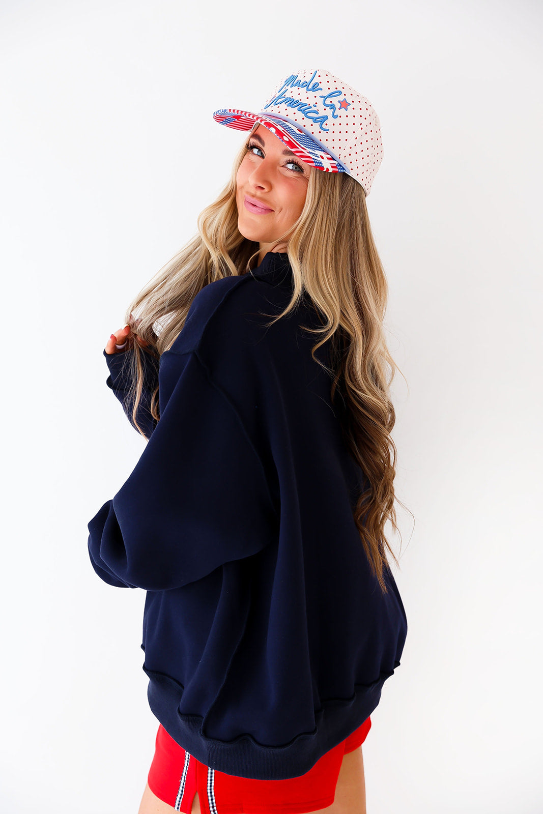 USA/American Flag Reversible Mockneck Pullover