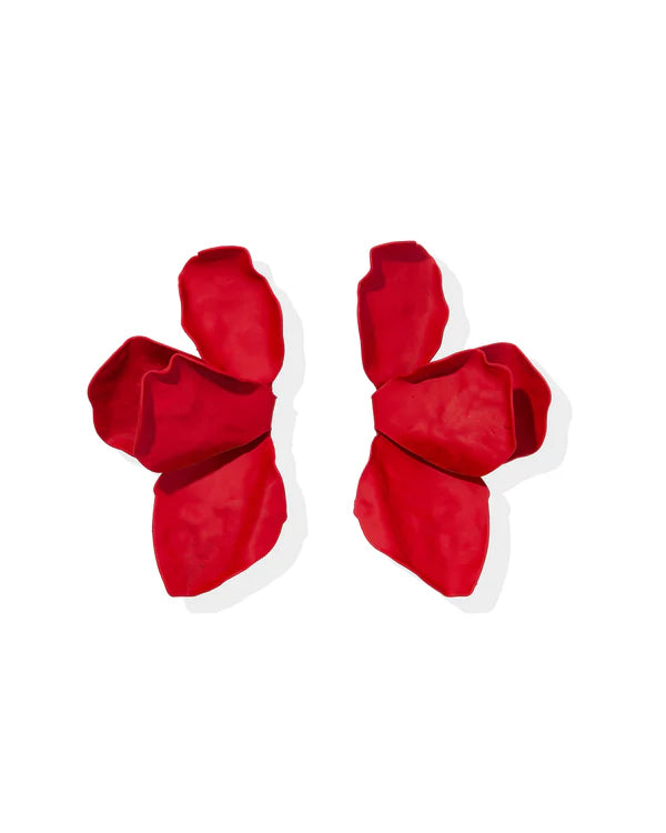 Eden Statement Earrings-Red