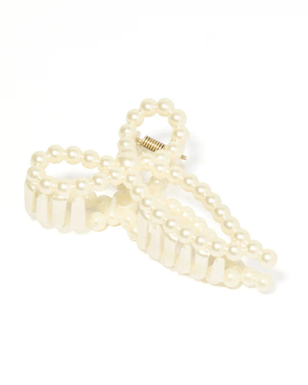 Paris Pearl Bow Claw Clip
