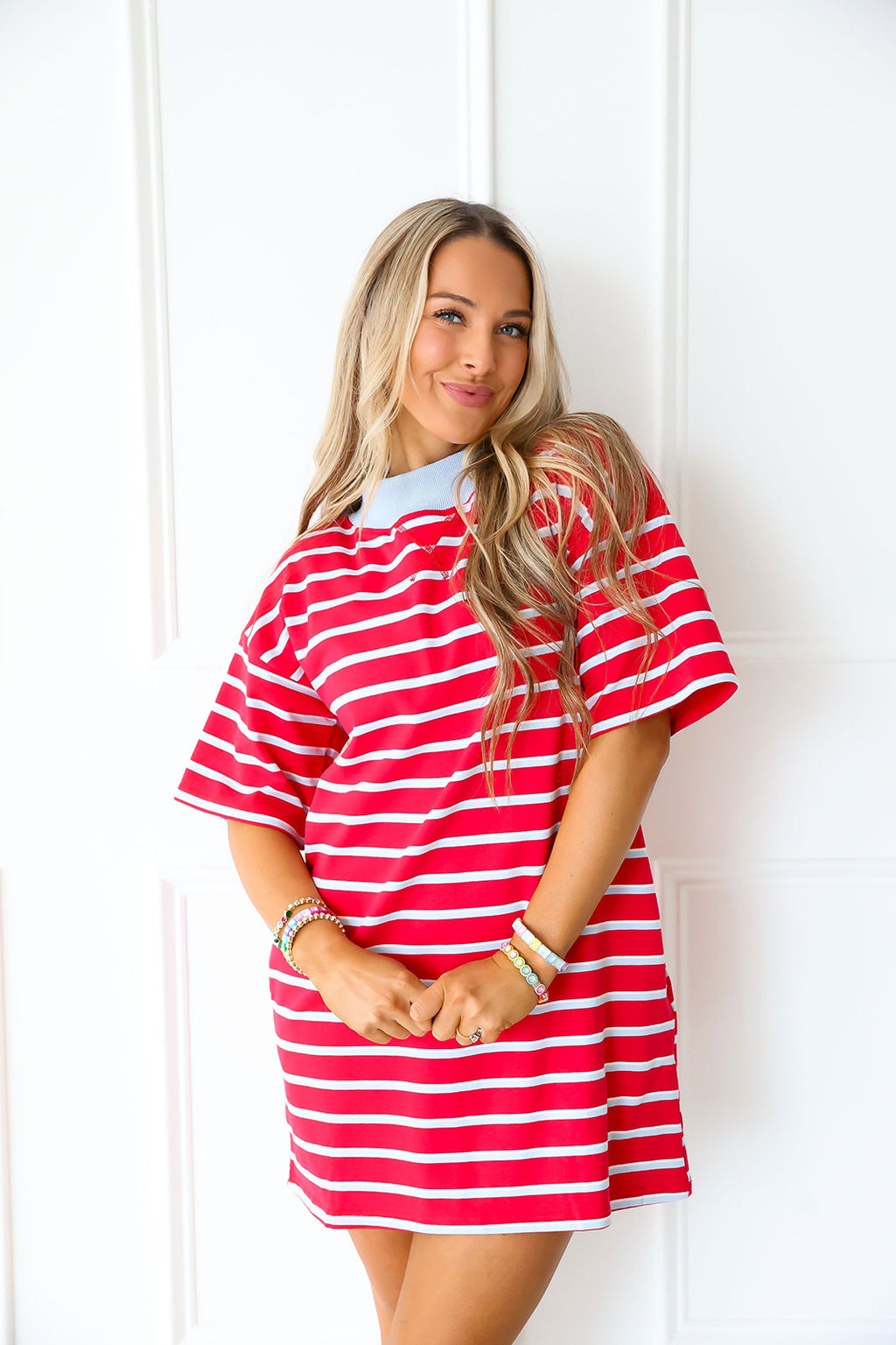 Weekend Away Striped Dress – Red/Blue