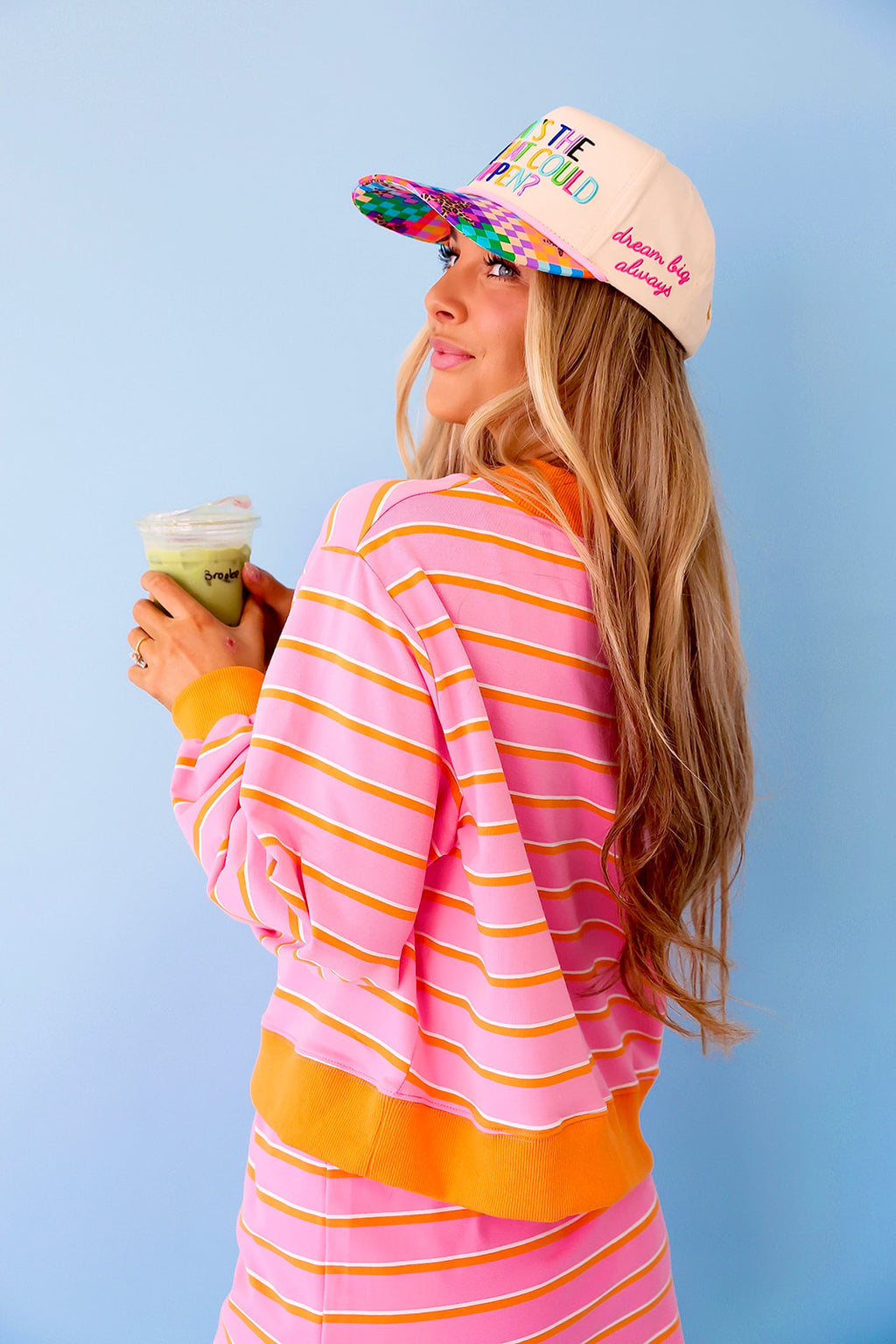 Weekend Away Striped Mockneck- Pink/Orange