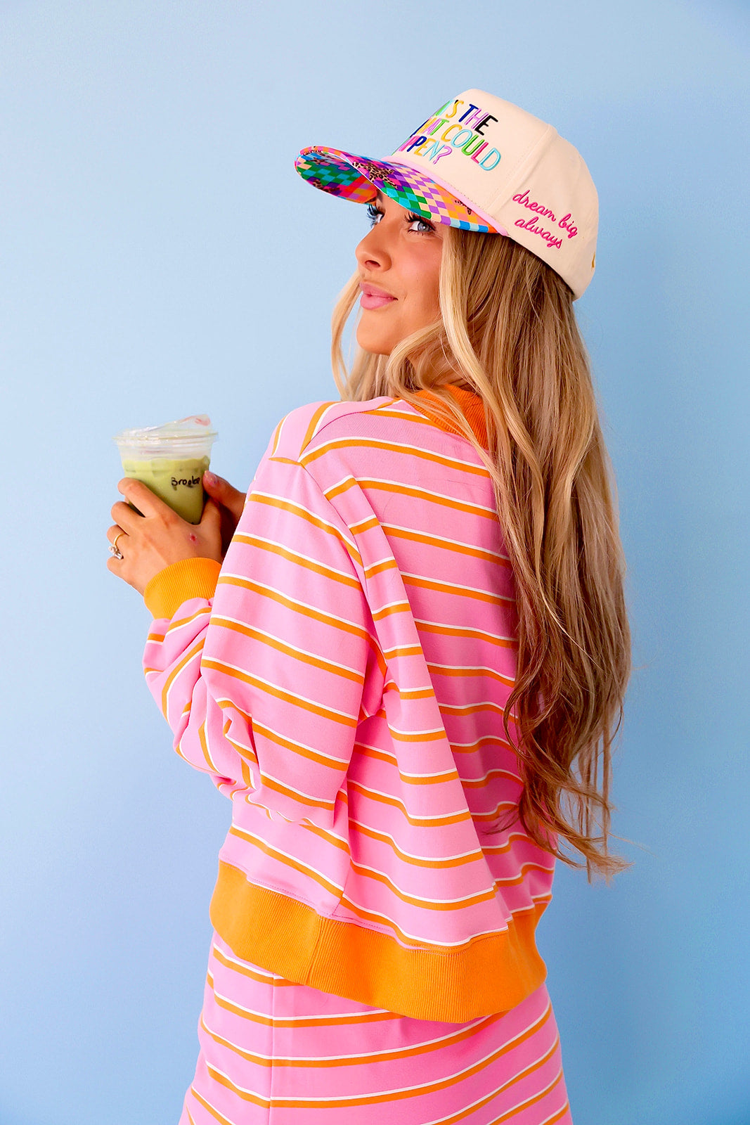 Weekend Away Striped Mockneck- Pink/Orange