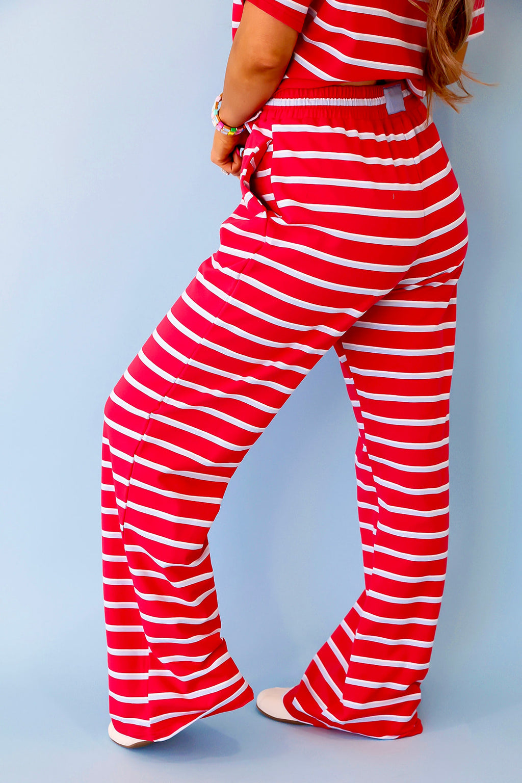 Weekend Away Striped Pants- Red/Blue