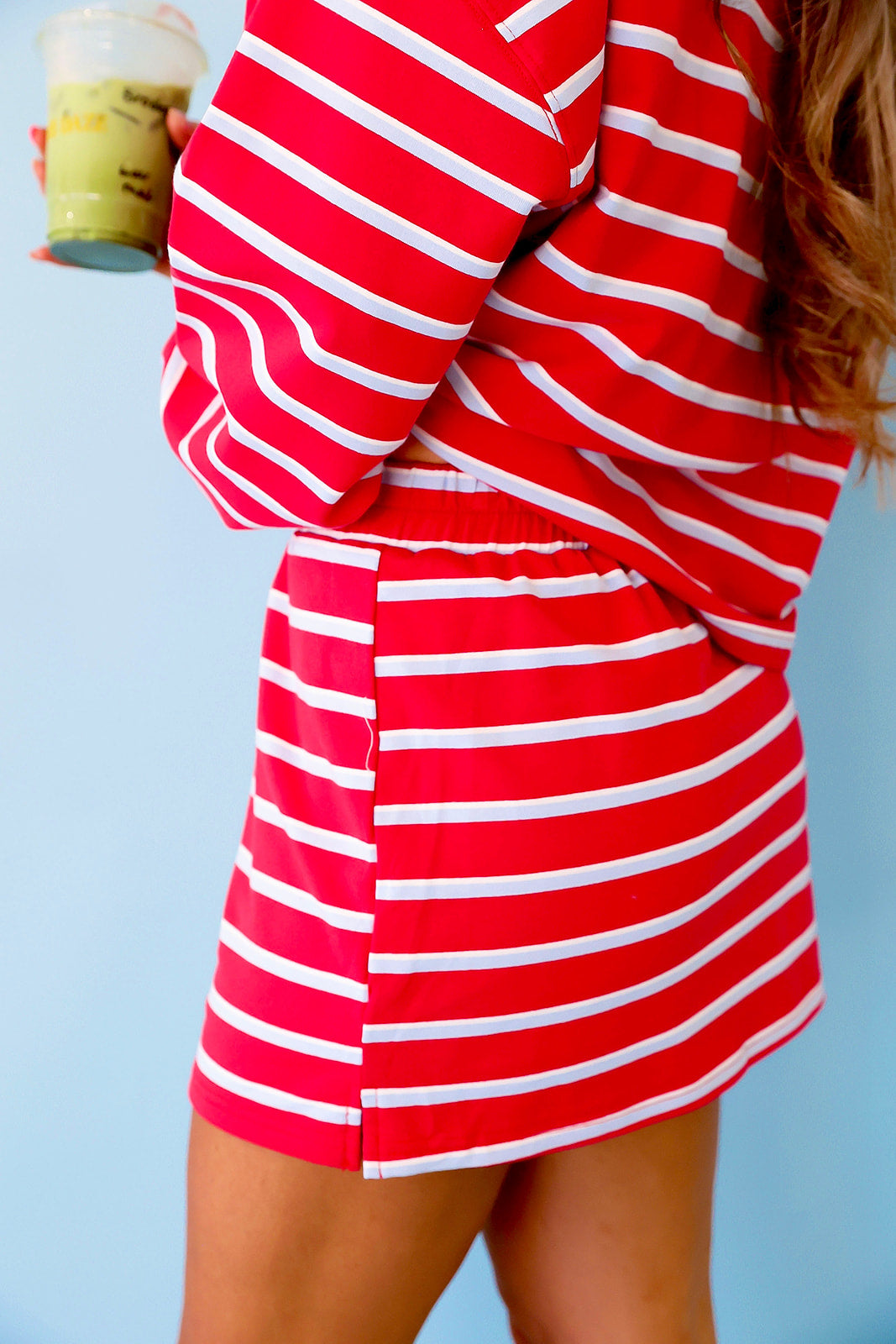 Weekend Away Striped Skort- Red/Blue