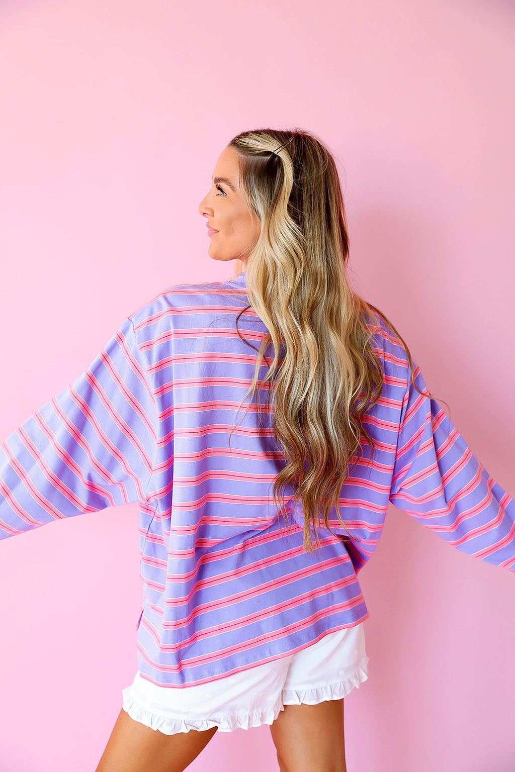 Weekend Lineup Stripe Top – Lavender