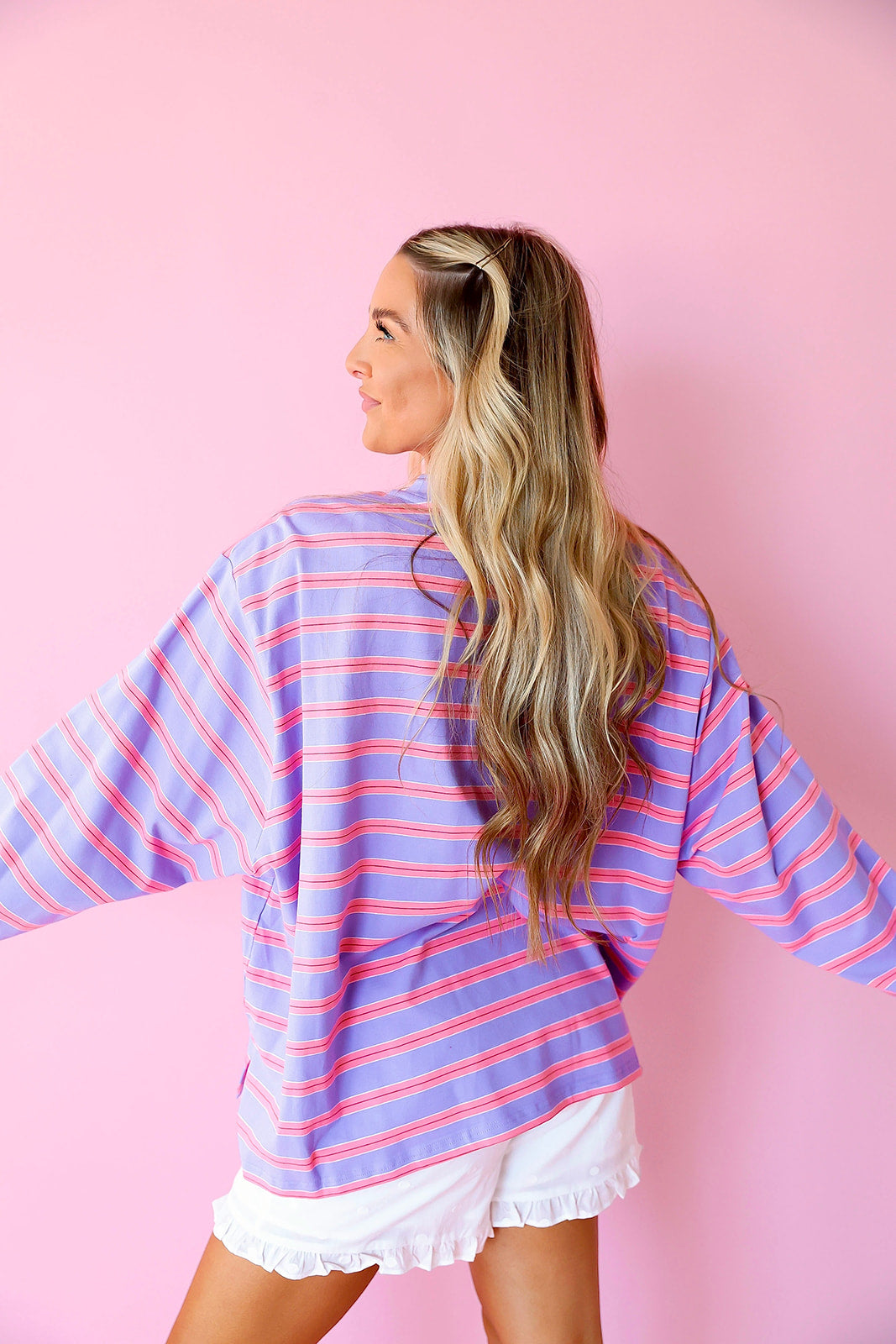 Weekend Lineup Stripe Top – Lavender