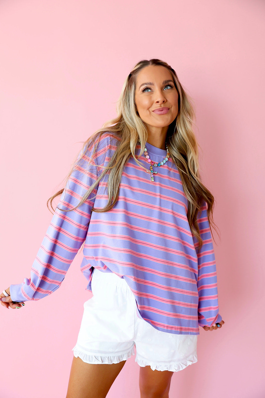 Weekend Lineup Stripe Top – Lavender