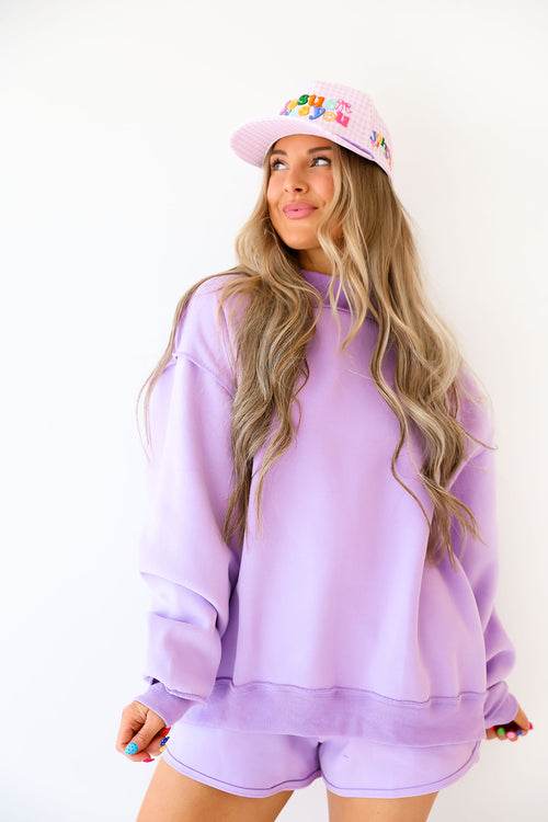 Weekend Reset Sweatshirt- Lavender