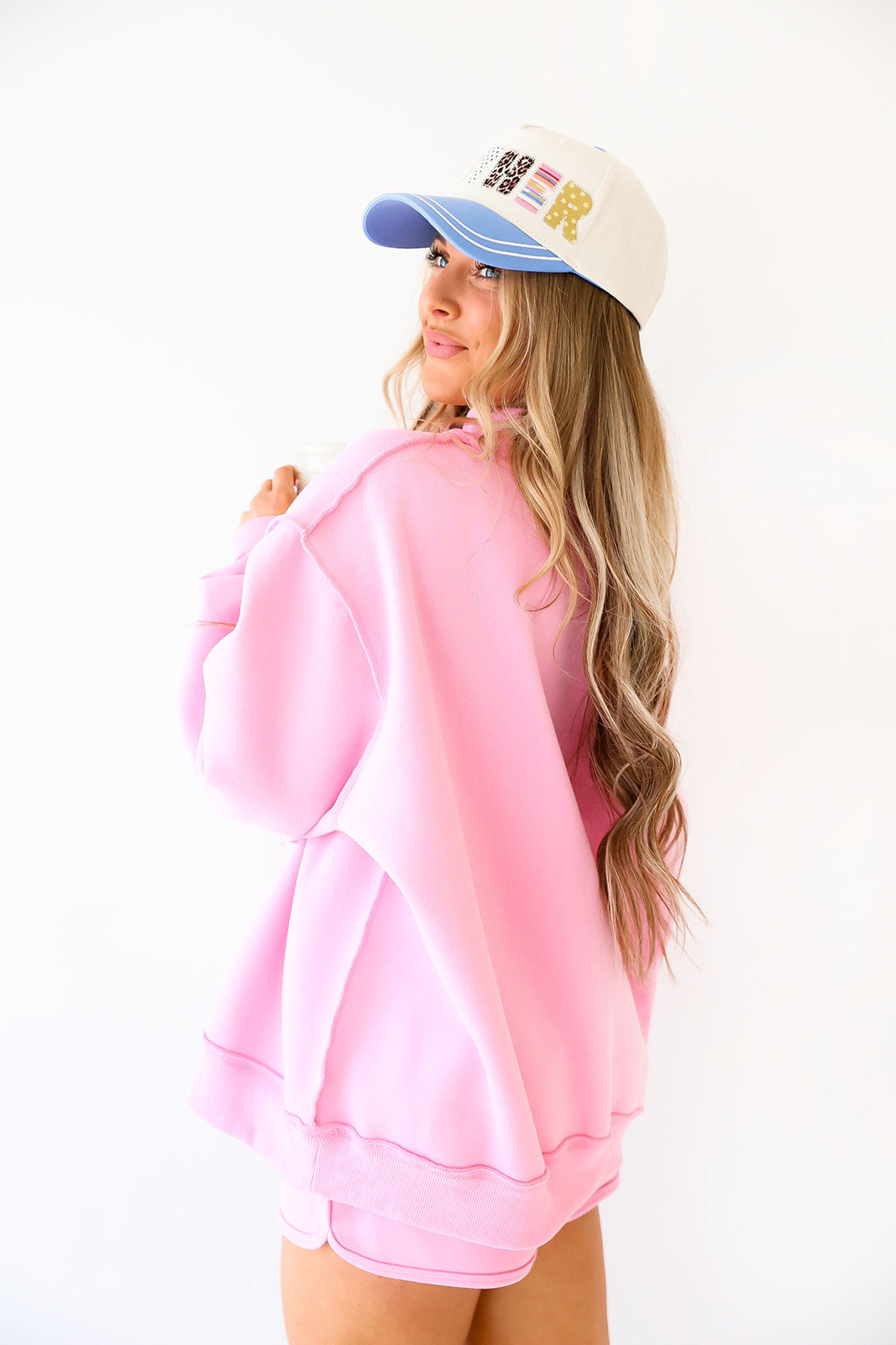 Weekend Reset Sweatshirt- Barbie Pink