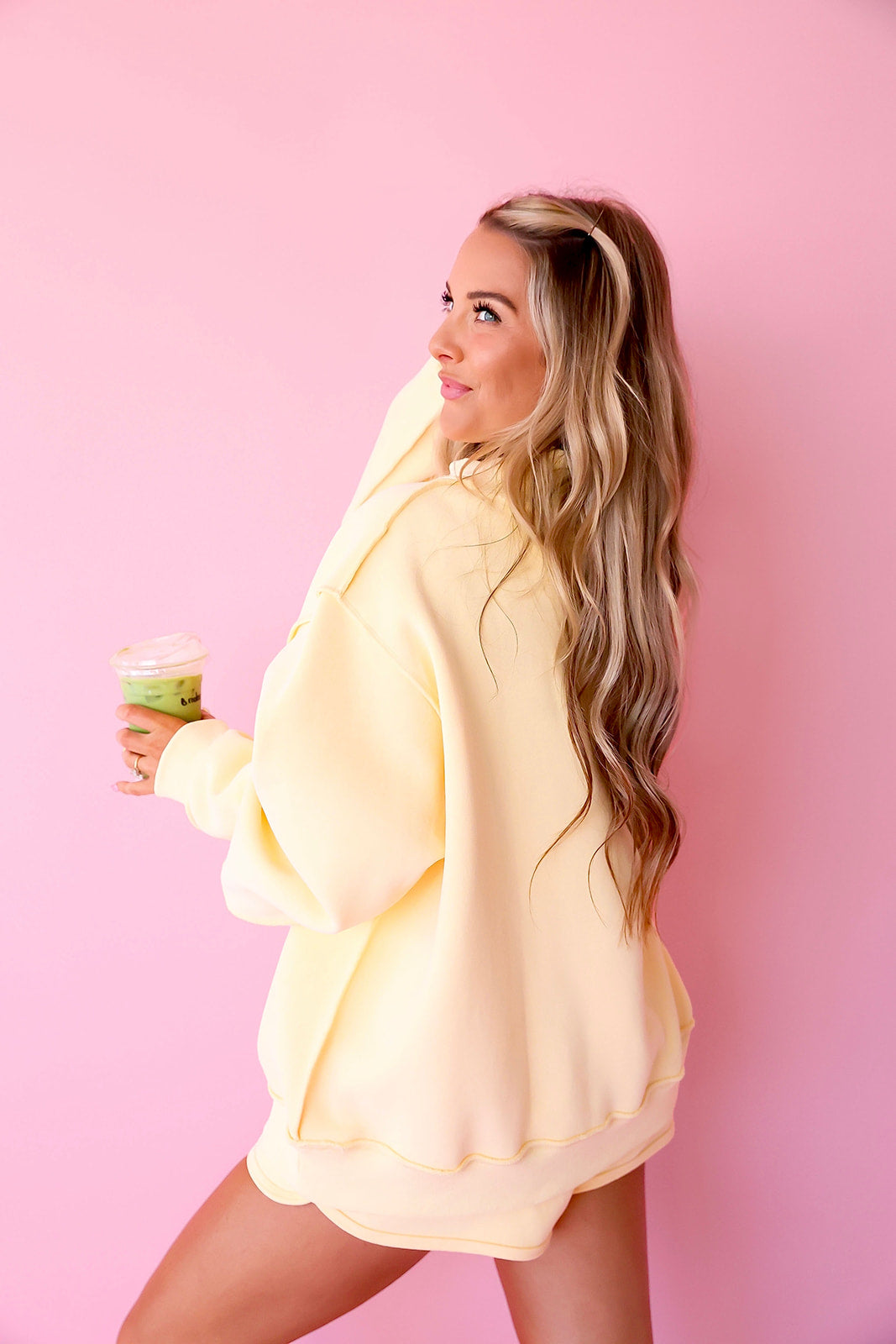 Weekend Reset Sweatshirt- Yellow