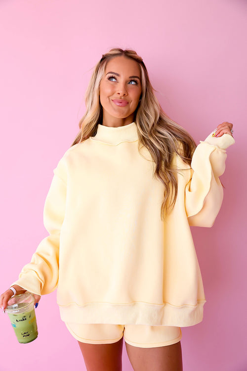 Weekend Reset Sweatshirt- Yellow