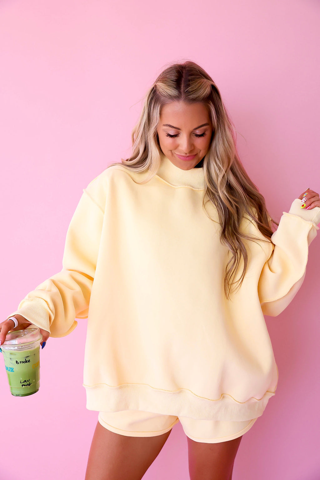 Weekend Reset Sweatshirt- Yellow