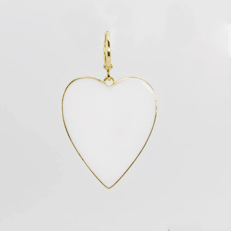 Big White Heart Charm