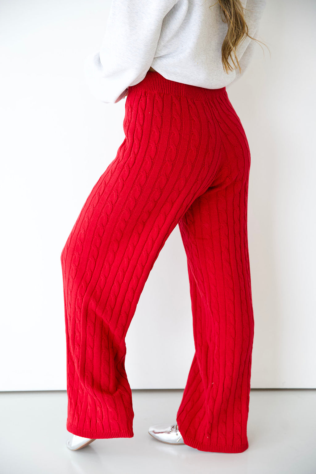 Winter Wishes Sweater Pants- Red