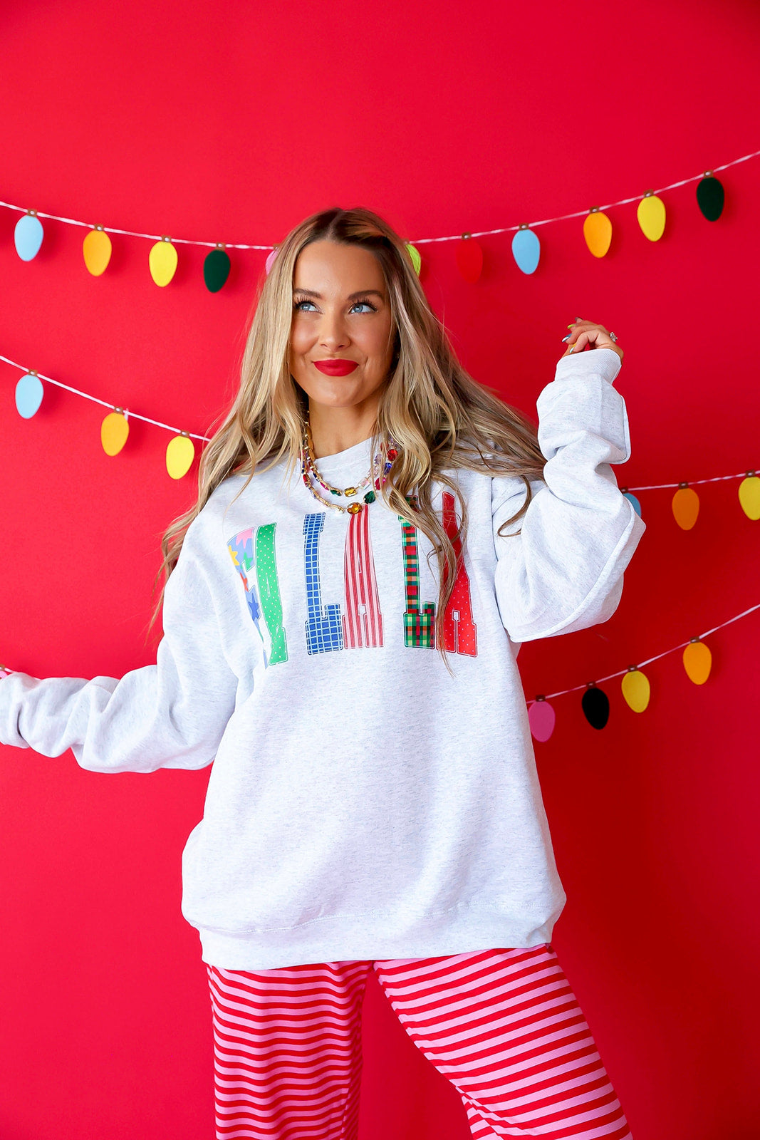 Fa La La All Day Sweatshirt – Ash Grey