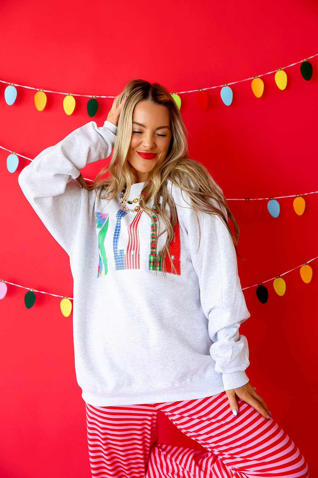 Fa La La All Day Sweatshirt – Ash Grey