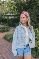 Pearl and Lace Denim Jacket