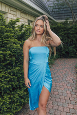 Always And Forever Wrap Dress-Sky Blue