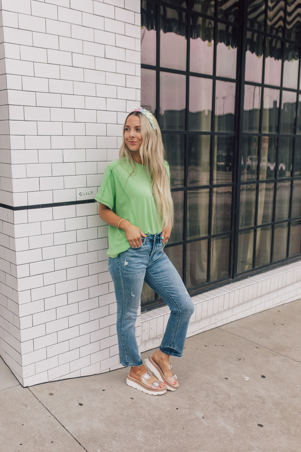 High Rise Slim Crop Straight Jeans