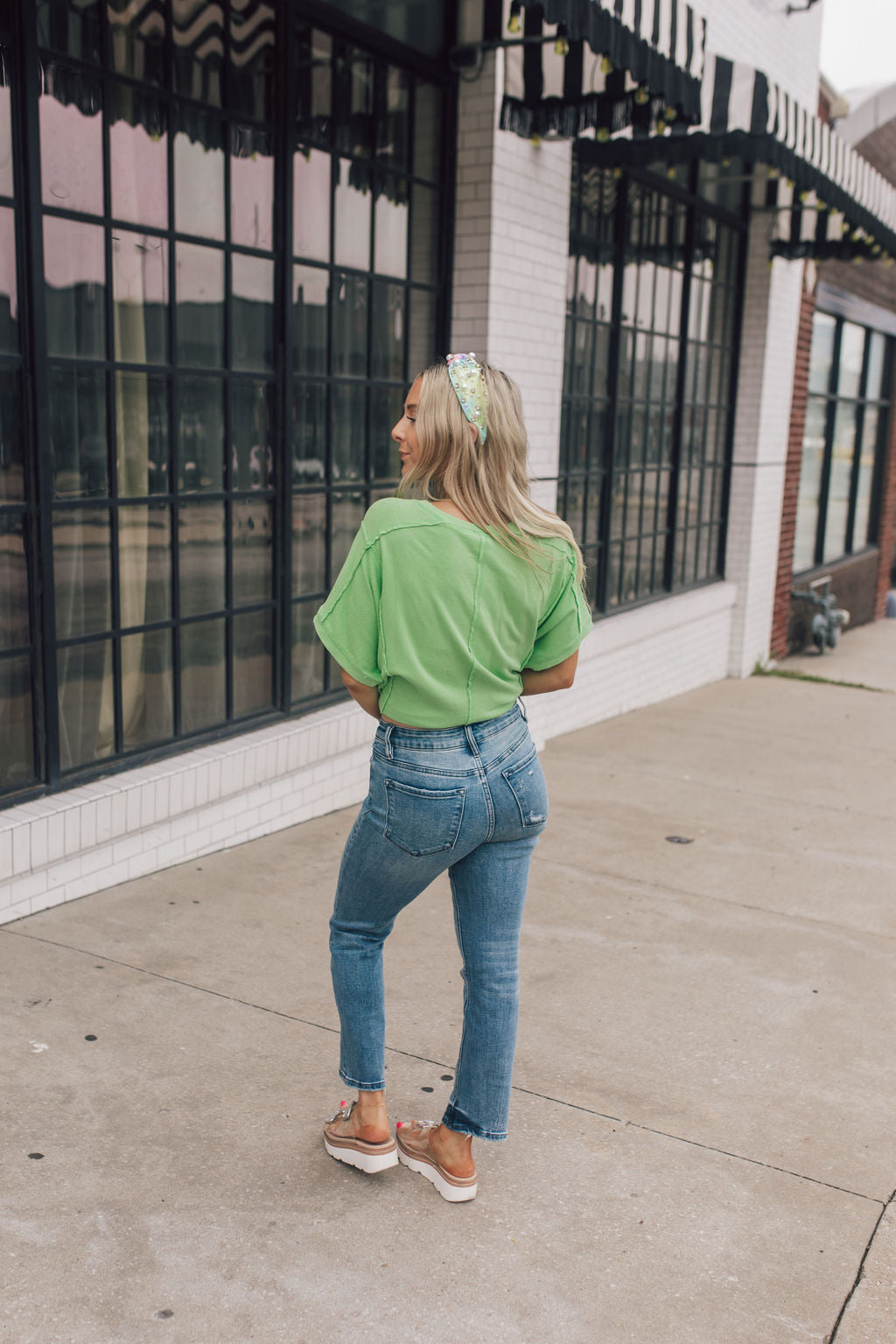High Rise Slim Crop Straight Jeans
