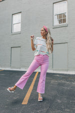 Pretty In Pink Flare Jeans