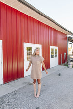 Home For The Holidays Sweater Dress-Taupe