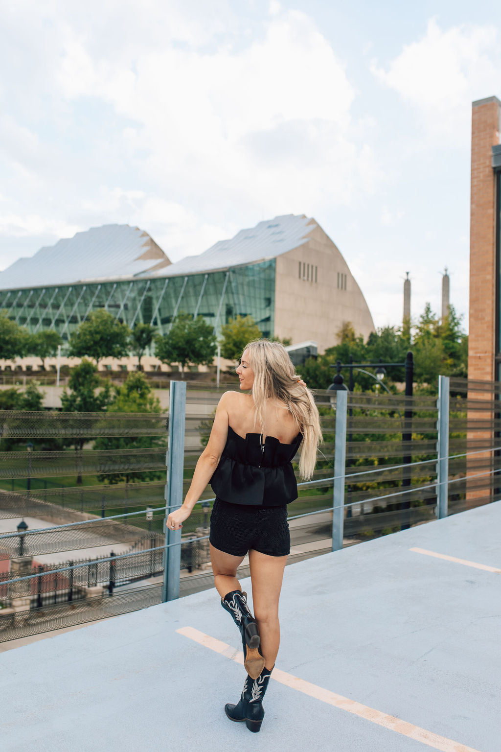 Black Ruffled Tube Top