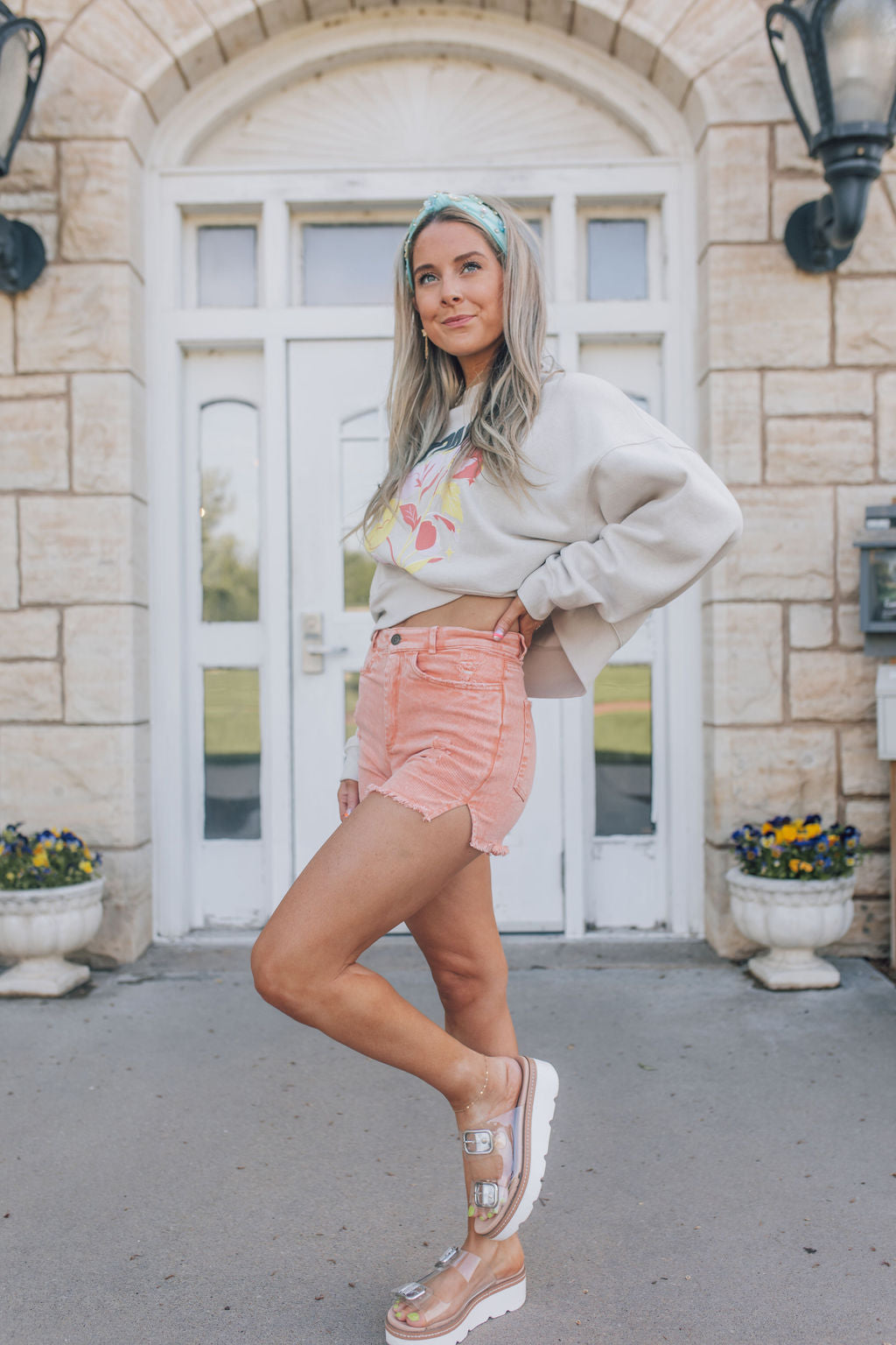 My Go To Denim Shorts-Coral