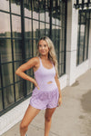 Hot Girl Summer Active Romper-Purple