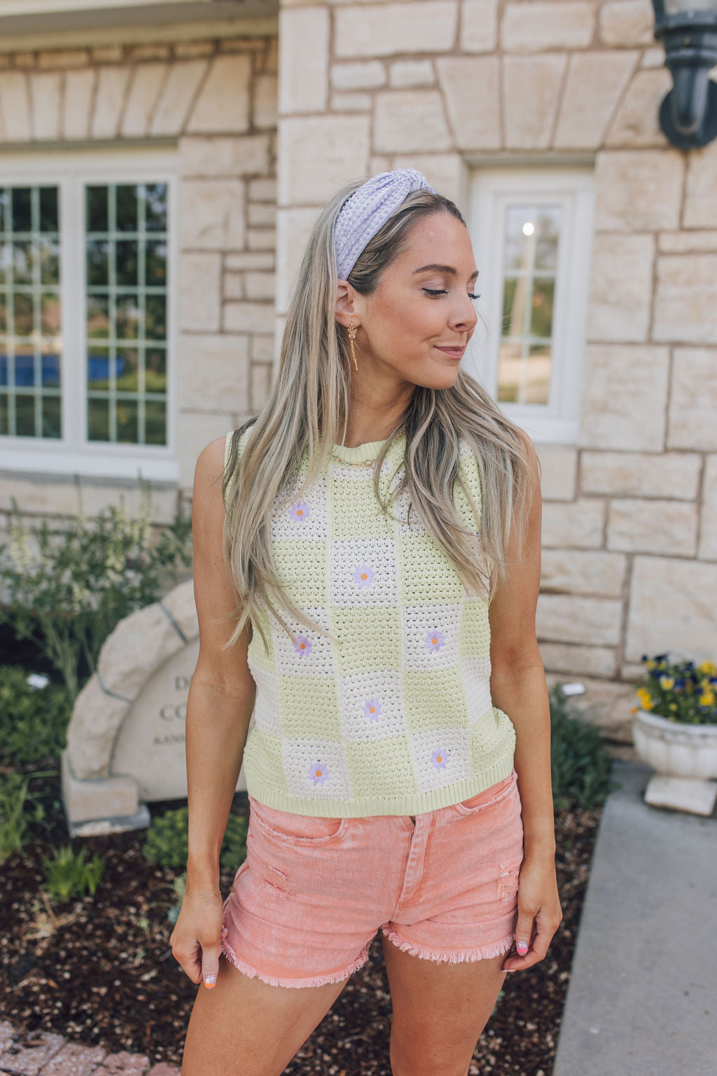 Springy Embroidered Sweater Tank