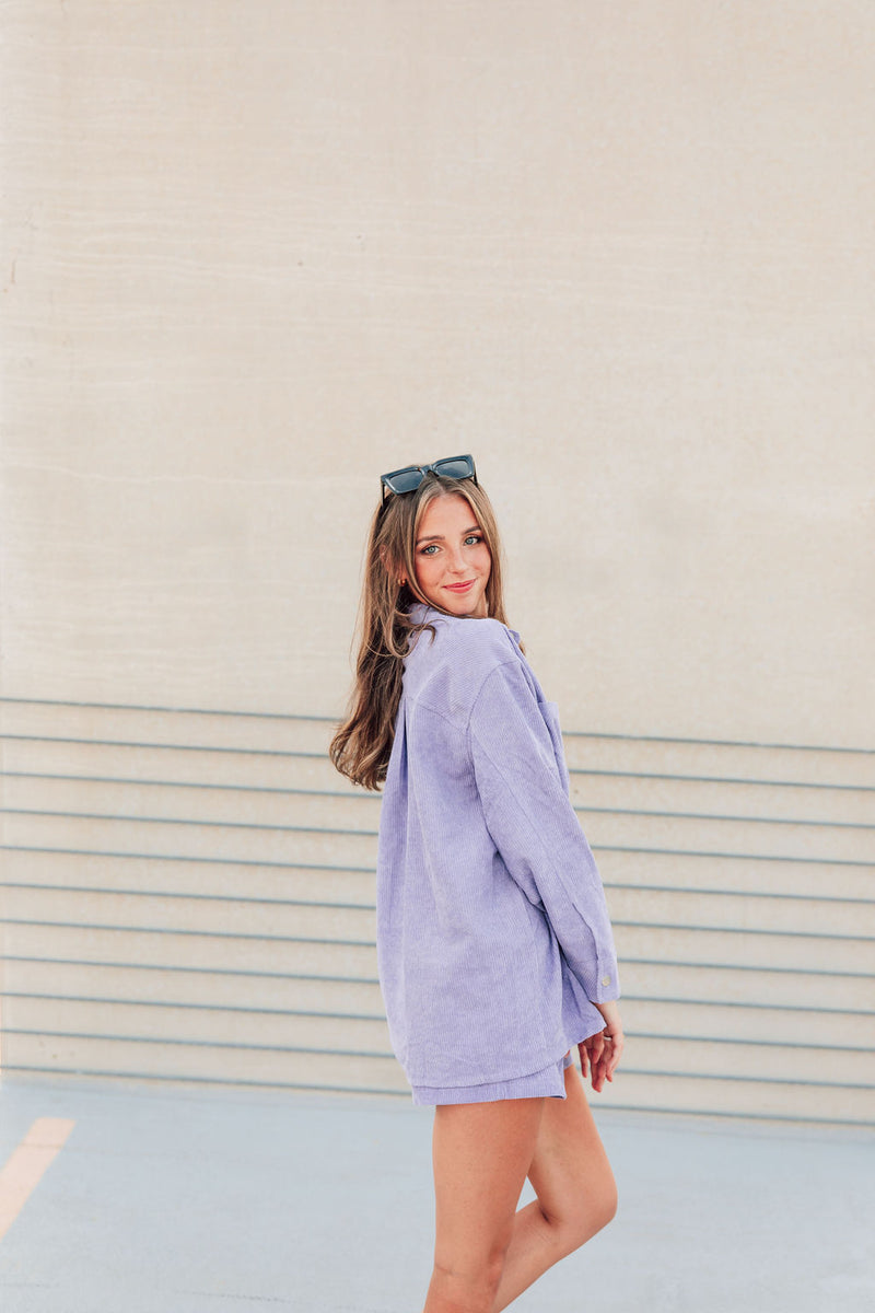 Lucky In Lavender Corduroy Set