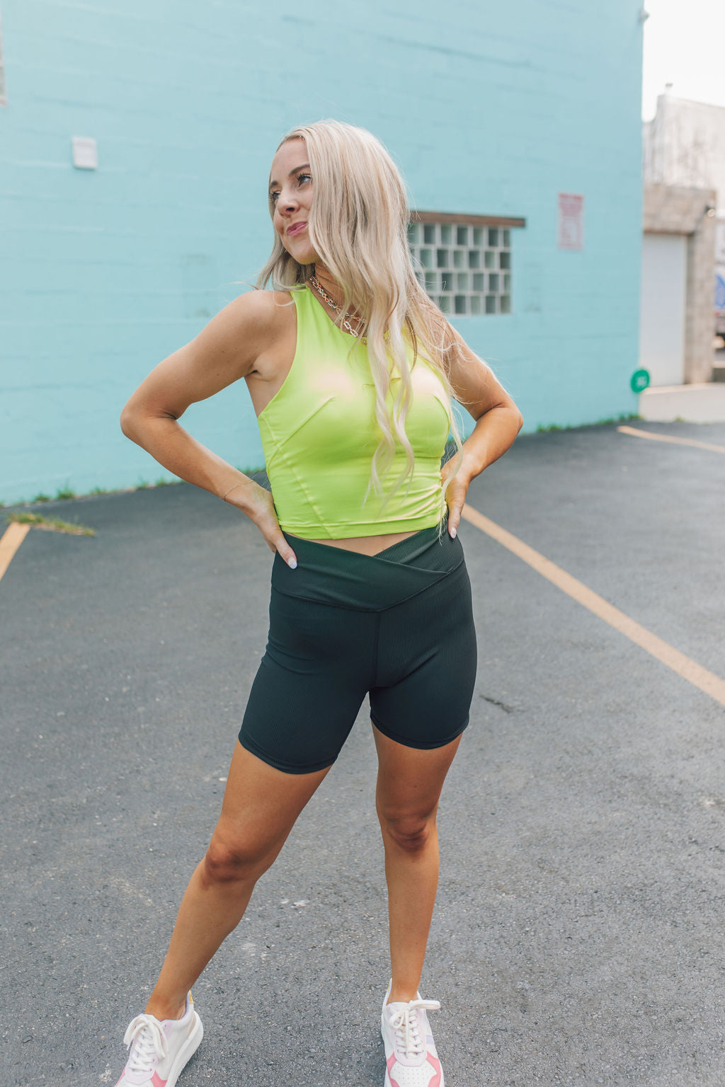 Butter Soft Long Line Tank-Neon Yellow