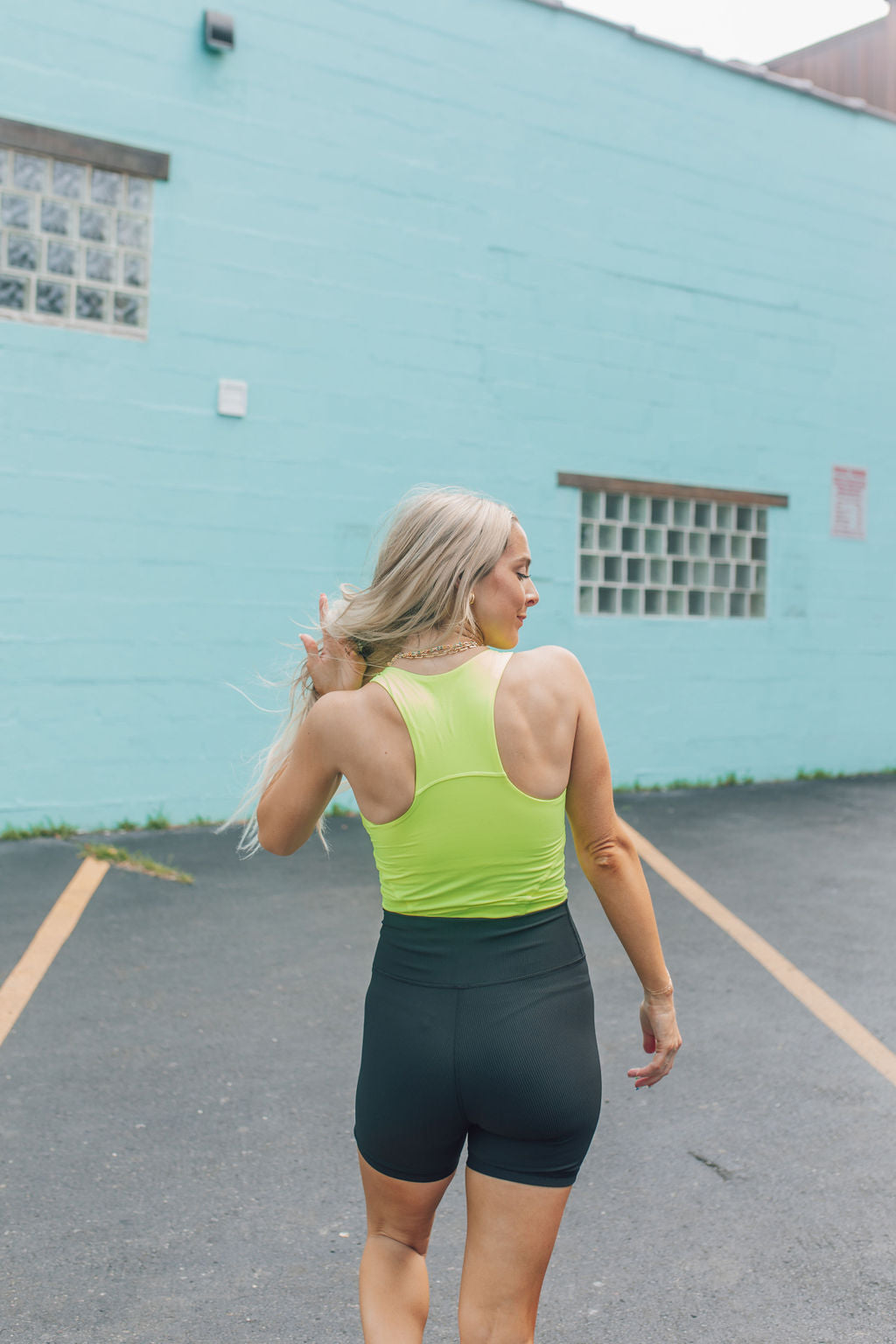 Butter Soft Long Line Tank-Neon Yellow