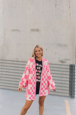 Keep Me In Check Cardigan-Pink Combo