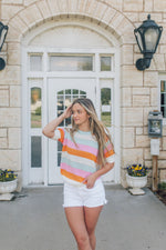 Pastel Striped Sweater Top